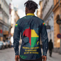 Amilcar Cabral Long Sleeve Button Shirt Guinea-Bissau African National Liberation Leader - Cultural Resistance Tribute - Wonder Print Shop