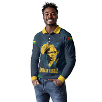 Amilcar Cabral Long Sleeve Polo Shirt Guinea-Bissau African National Liberation Leader - Cultural Resistance Tribute - Wonder Print Shop