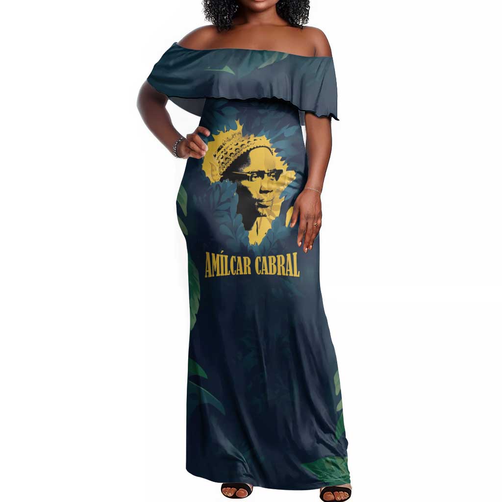 Amilcar Cabral Off Shoulder Maxi Dress Guinea-Bissau African National Liberation Leader - Cultural Resistance Tribute - Wonder Print Shop