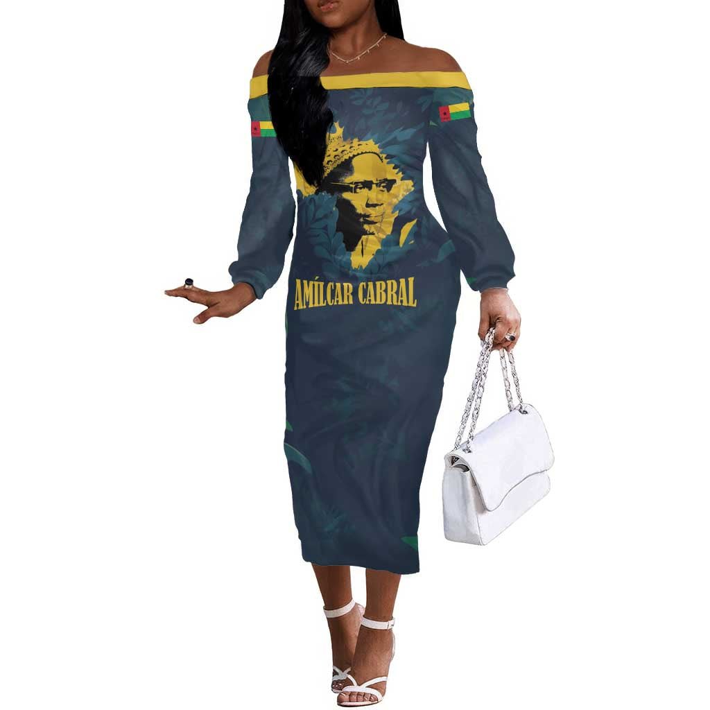 Amilcar Cabral Off The Shoulder Long Sleeve Dress Guinea-Bissau African National Liberation Leader - Cultural Resistance Tribute - Wonder Print Shop
