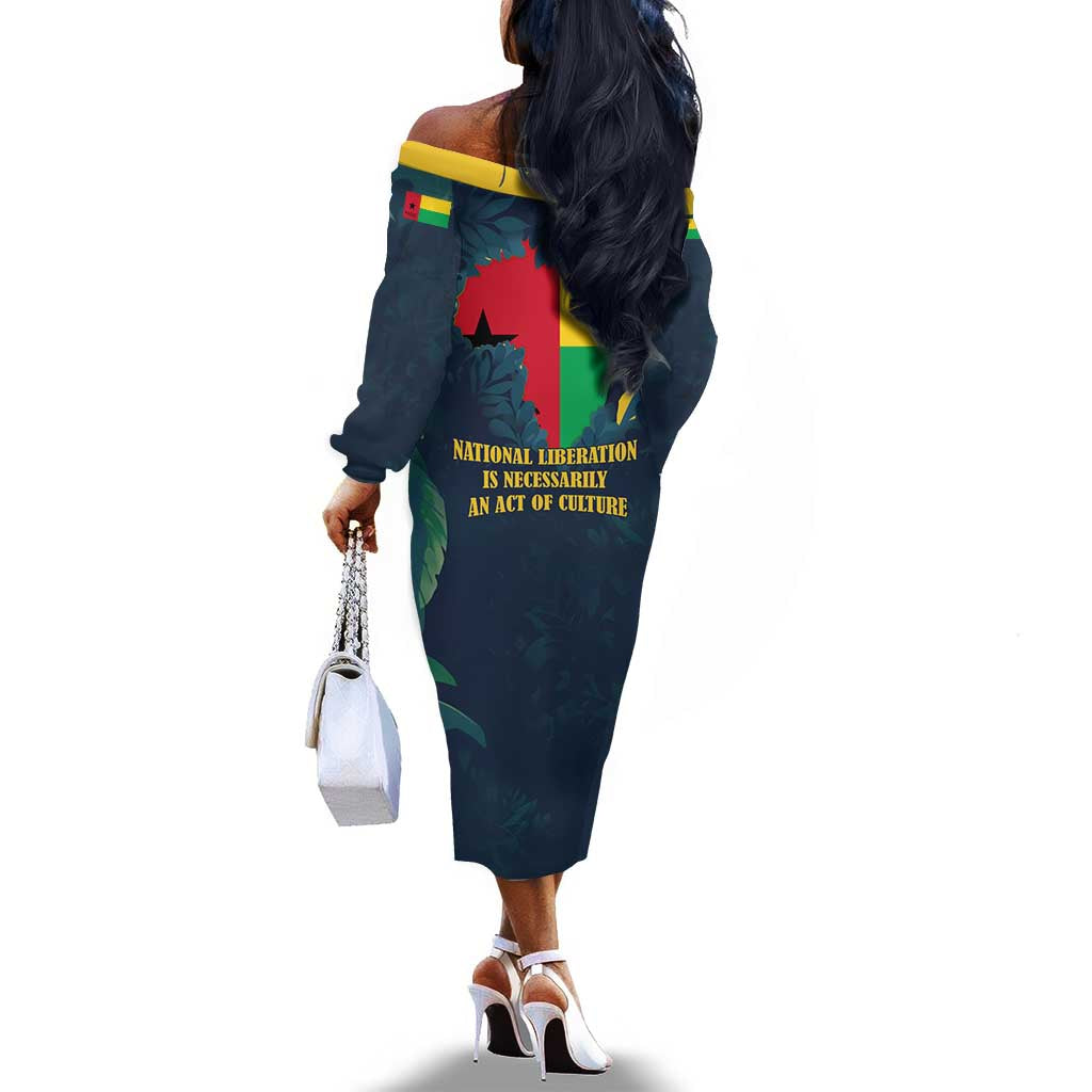 Amilcar Cabral Off The Shoulder Long Sleeve Dress Guinea-Bissau African National Liberation Leader - Cultural Resistance Tribute - Wonder Print Shop