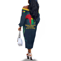 Amilcar Cabral Off The Shoulder Long Sleeve Dress Guinea-Bissau African National Liberation Leader - Cultural Resistance Tribute - Wonder Print Shop