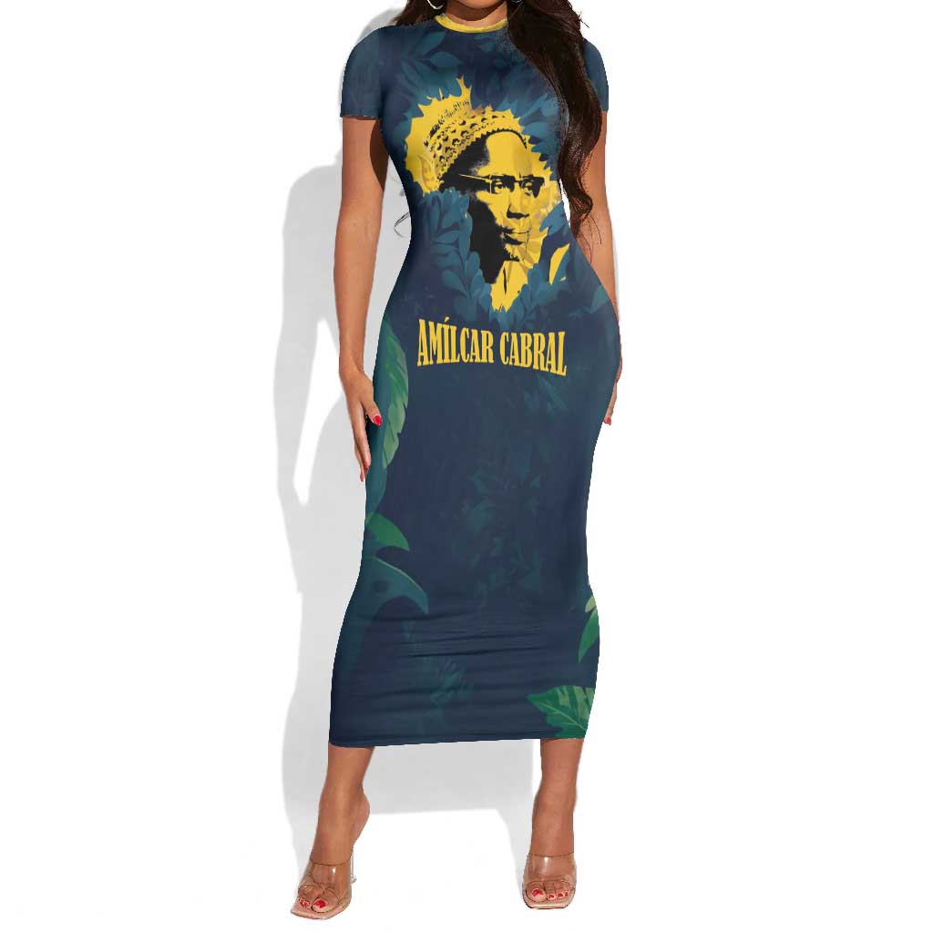 Amilcar Cabral Short Sleeve Bodycon Dress Guinea-Bissau African National Liberation Leader - Cultural Resistance Tribute - Wonder Print Shop