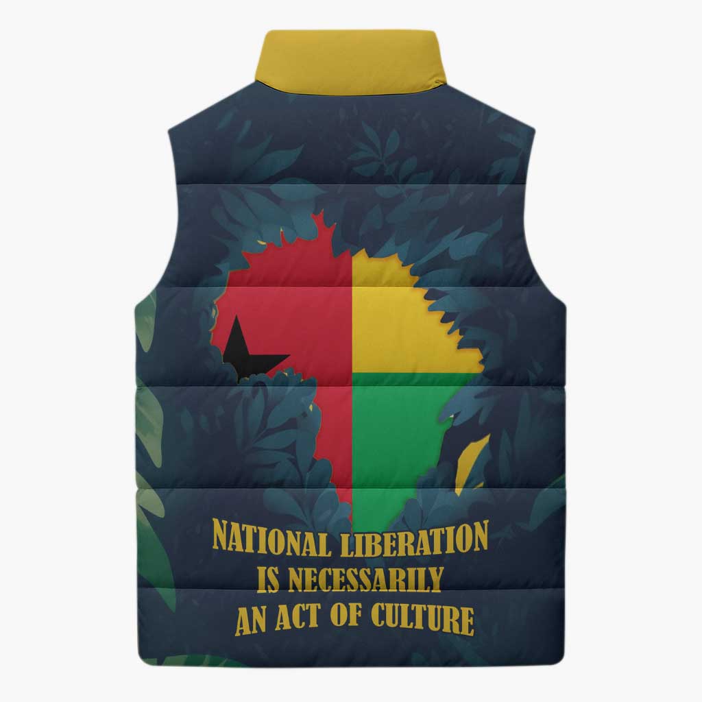 Amilcar Cabral Sleeveless Puffer Jacket Guinea-Bissau African National Liberation Leader - Cultural Resistance Tribute - Wonder Print Shop