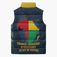 Amilcar Cabral Sleeveless Puffer Jacket Guinea-Bissau African National Liberation Leader - Cultural Resistance Tribute - Wonder Print Shop