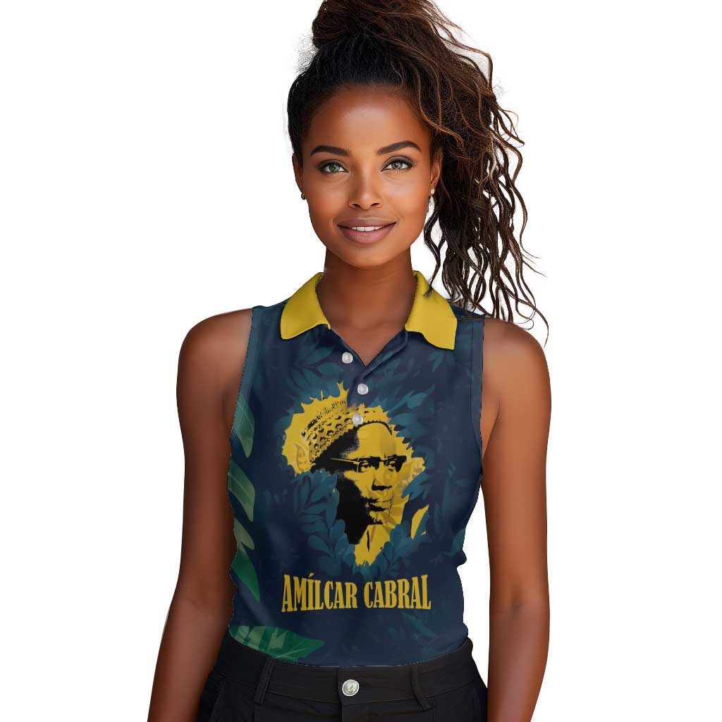 Amilcar Cabral Women Sleeveless Polo Shirt Guinea-Bissau African National Liberation Leader - Cultural Resistance Tribute - Wonder Print Shop