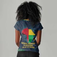 Amilcar Cabral Women V-Neck T-Shirt Guinea-Bissau African National Liberation Leader - Cultural Resistance Tribute - Wonder Print Shop