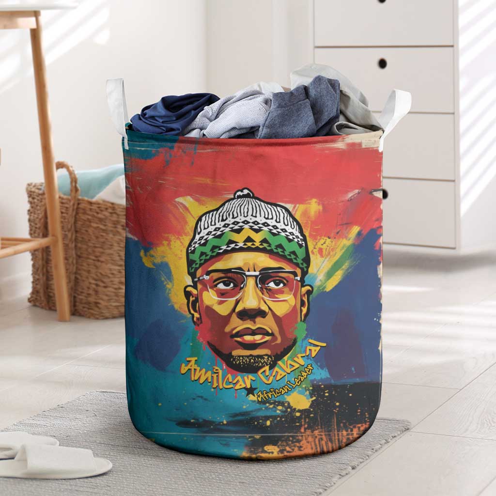 Amilcar Cabral Laundry Basket Armed Activist Quote Raised Fist African Liberation Tribute - Colorful Paint Stroke - Wonder Print Shop