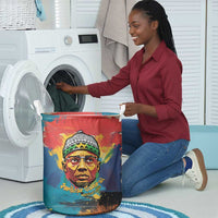 Amilcar Cabral Laundry Basket Armed Activist Quote Raised Fist African Liberation Tribute - Colorful Paint Stroke - Wonder Print Shop