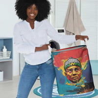 Amilcar Cabral Laundry Basket Armed Activist Quote Raised Fist African Liberation Tribute - Colorful Paint Stroke - Wonder Print Shop