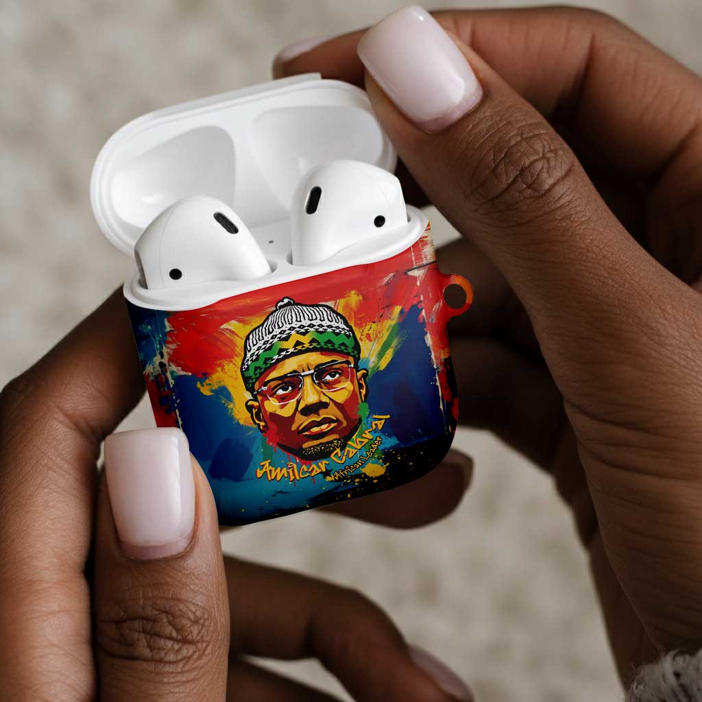 Amilcar Cabral AirPods Case Armed Activist Quote Raised Fist African Liberation Tribute - Colorful Paint Stroke - Wonder Print Shop