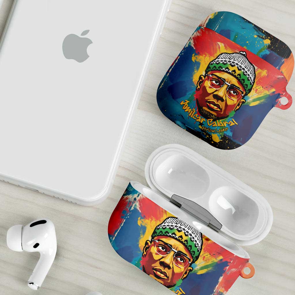 Amilcar Cabral AirPods Case Armed Activist Quote Raised Fist African Liberation Tribute - Colorful Paint Stroke - Wonder Print Shop