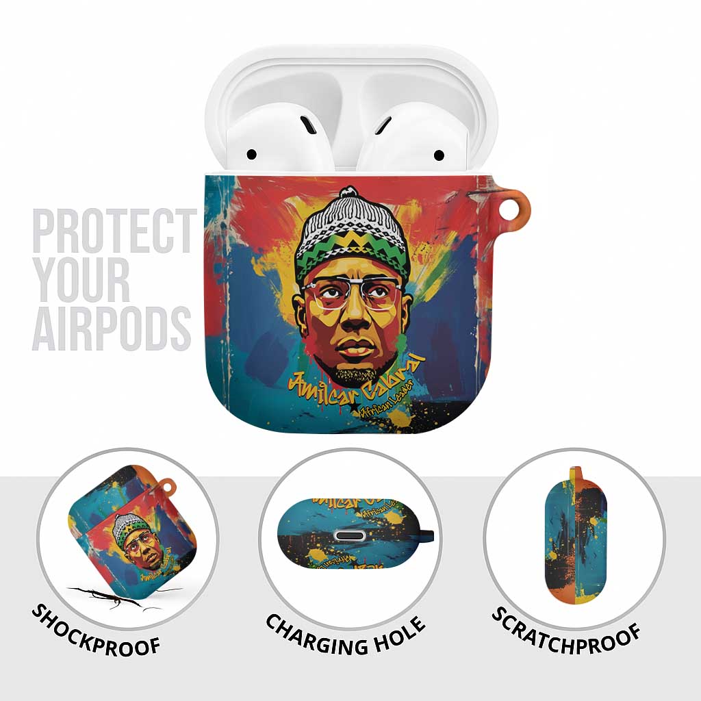 Amilcar Cabral AirPods Case Armed Activist Quote Raised Fist African Liberation Tribute - Colorful Paint Stroke - Wonder Print Shop