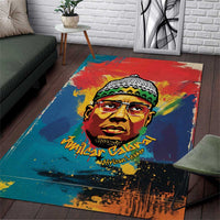 Amilcar Cabral Area Rug Armed Activist Quote Raised Fist African Liberation Tribute - Colorful Paint Stroke - Wonder Print Shop