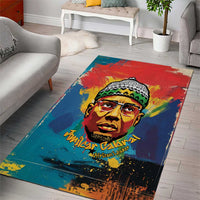 Amilcar Cabral Area Rug Armed Activist Quote Raised Fist African Liberation Tribute - Colorful Paint Stroke - Wonder Print Shop