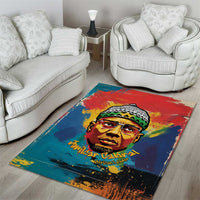 Amilcar Cabral Area Rug Armed Activist Quote Raised Fist African Liberation Tribute - Colorful Paint Stroke - Wonder Print Shop