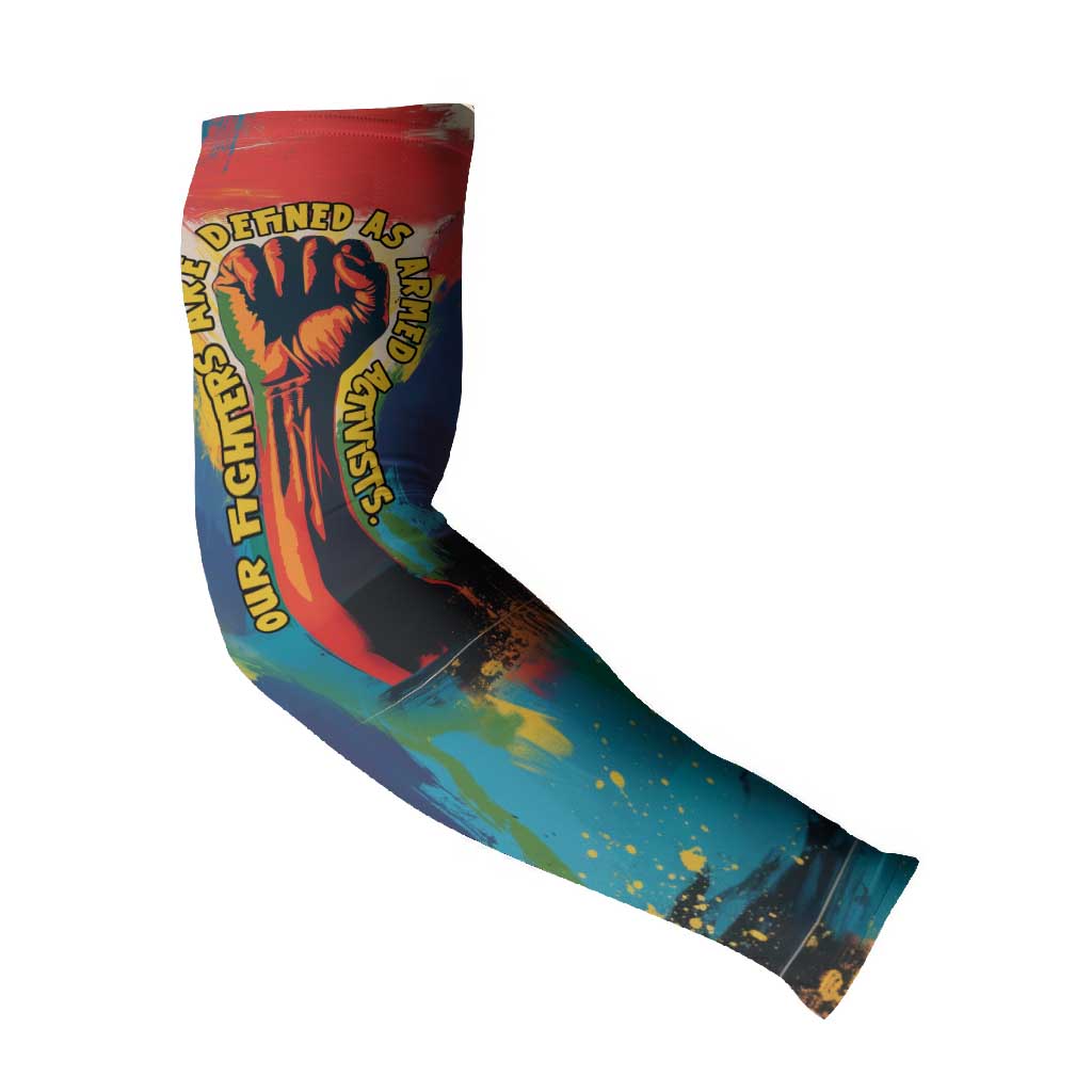 Amilcar Cabral Arm Sleeves Armed Activist Quote Raised Fist African Liberation Tribute - Colorful Paint Stroke - Wonder Print Shop