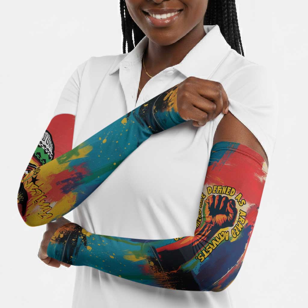 Amilcar Cabral Arm Sleeves Armed Activist Quote Raised Fist African Liberation Tribute - Colorful Paint Stroke - Wonder Print Shop