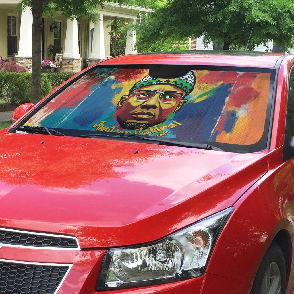 Amilcar Cabral Auto Sun Shade Armed Activist Quote Raised Fist African Liberation Tribute - Colorful Paint Stroke - Wonder Print Shop