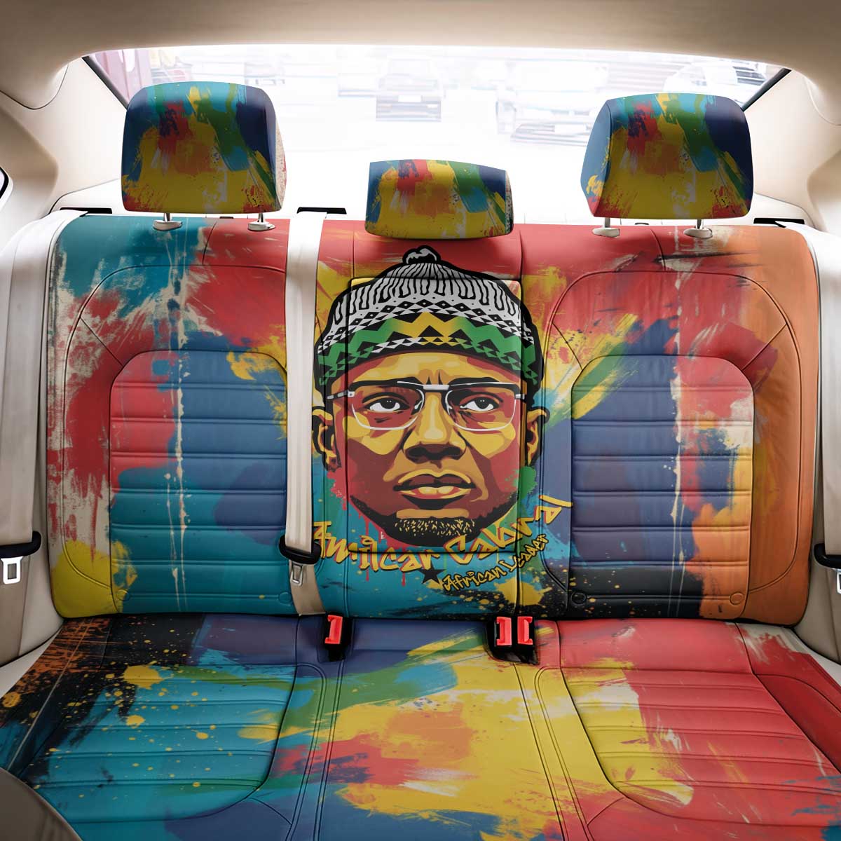 Amilcar Cabral Back Car Seat Cover Armed Activist Quote Raised Fist African Liberation Tribute - Colorful Paint Stroke - Wonder Print Shop