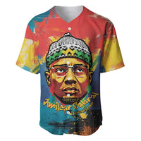 Amilcar Cabral Baseball Jersey Armed Activist Quote Raised Fist African Liberation Tribute - Colorful Paint Stroke - Wonder Print Shop