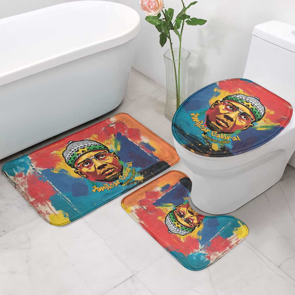 Amilcar Cabral Bathroom Set Armed Activist Quote Raised Fist African Liberation Tribute - Colorful Paint Stroke - Wonder Print Shop