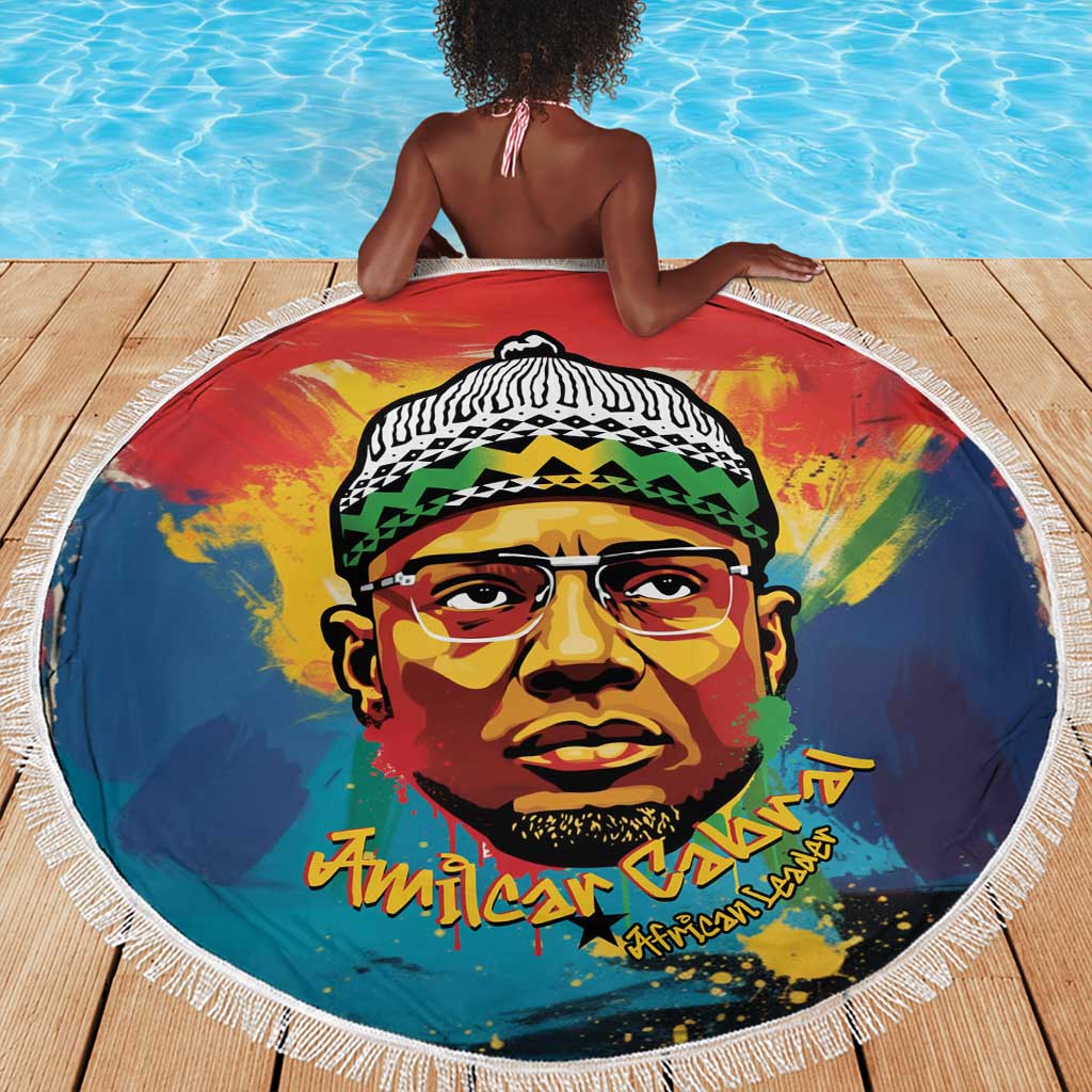 Amilcar Cabral Beach Blanket Armed Activist Quote Raised Fist African Liberation Tribute - Colorful Paint Stroke - Wonder Print Shop