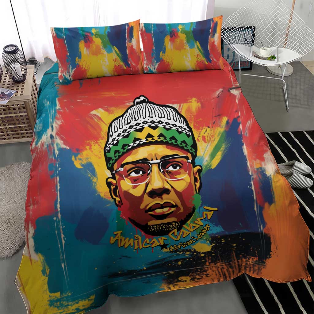 Amilcar Cabral Bedding Set Armed Activist Quote Raised Fist African Liberation Tribute - Colorful Paint Stroke - Wonder Print Shop