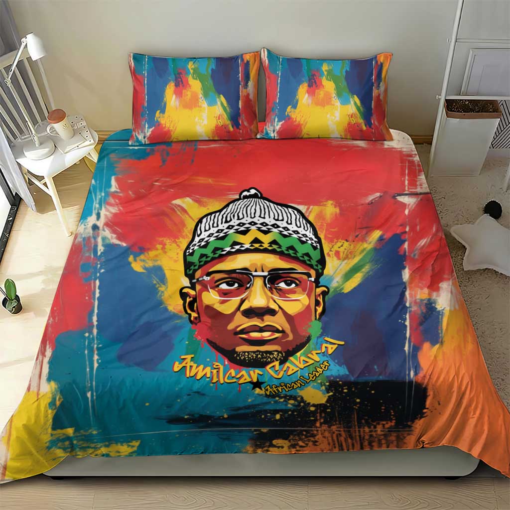 Amilcar Cabral Bedding Set Armed Activist Quote Raised Fist African Liberation Tribute - Colorful Paint Stroke - Wonder Print Shop