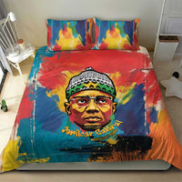 Amilcar Cabral Bedding Set Armed Activist Quote Raised Fist African Liberation Tribute - Colorful Paint Stroke - Wonder Print Shop