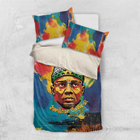 Amilcar Cabral Bedding Set Armed Activist Quote Raised Fist African Liberation Tribute - Colorful Paint Stroke - Wonder Print Shop
