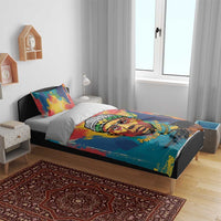 Amilcar Cabral Bedding Set Armed Activist Quote Raised Fist African Liberation Tribute - Colorful Paint Stroke - Wonder Print Shop