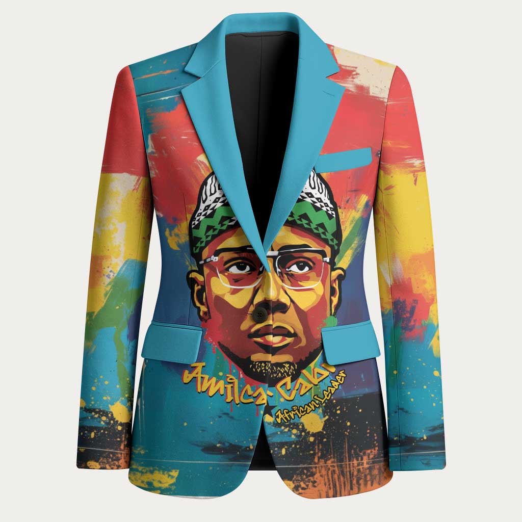 Amilcar Cabral Blazer Armed Activist Quote Raised Fist African Liberation Tribute - Colorful Paint Stroke - Wonder Print Shop