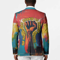 Amilcar Cabral Blazer Armed Activist Quote Raised Fist African Liberation Tribute - Colorful Paint Stroke - Wonder Print Shop