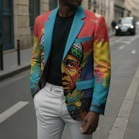Amilcar Cabral Blazer Armed Activist Quote Raised Fist African Liberation Tribute - Colorful Paint Stroke - Wonder Print Shop