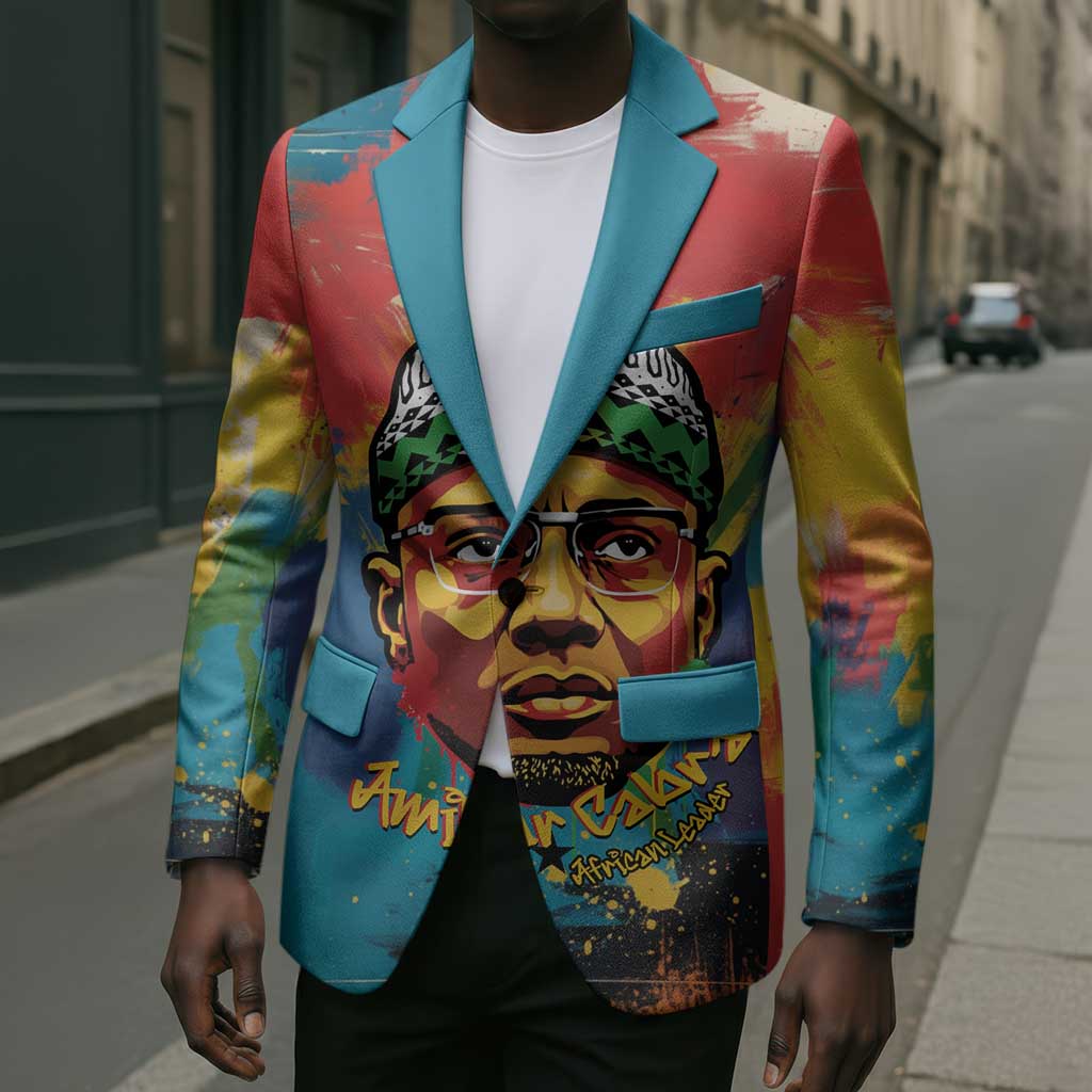 Amilcar Cabral Blazer Armed Activist Quote Raised Fist African Liberation Tribute - Colorful Paint Stroke - Wonder Print Shop