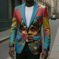 Amilcar Cabral Blazer Armed Activist Quote Raised Fist African Liberation Tribute - Colorful Paint Stroke - Wonder Print Shop