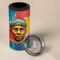 Amilcar Cabral 4 in 1 Can Cooler Tumbler Armed Activist Quote Raised Fist African Liberation Tribute - Colorful Paint Stroke - Wonder Print Shop
