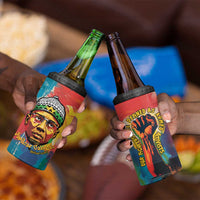 Amilcar Cabral 4 in 1 Can Cooler Tumbler Armed Activist Quote Raised Fist African Liberation Tribute - Colorful Paint Stroke - Wonder Print Shop