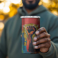 Amilcar Cabral 4 in 1 Can Cooler Tumbler Armed Activist Quote Raised Fist African Liberation Tribute - Colorful Paint Stroke - Wonder Print Shop