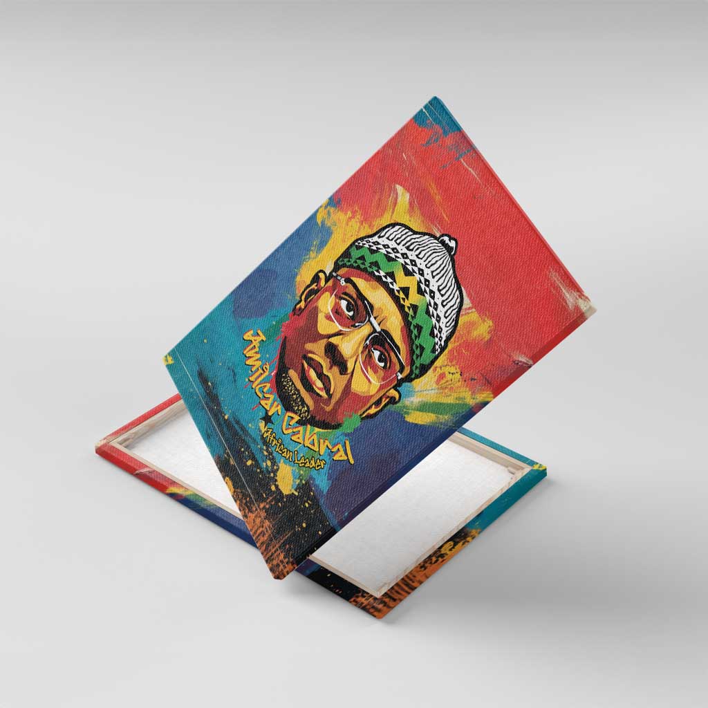 Amilcar Cabral Canvas Wall Art Armed Activist Quote Raised Fist African Liberation Tribute - Colorful Paint Stroke - Wonder Print Shop