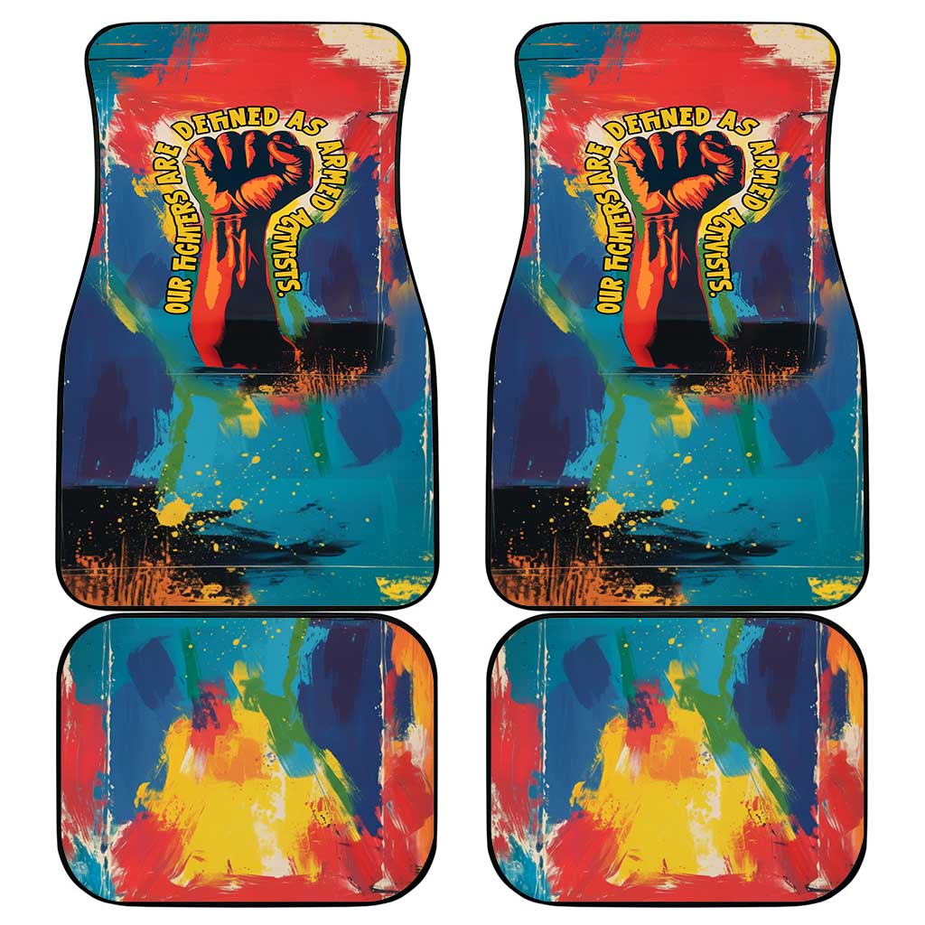 Amilcar Cabral Car Mats Armed Activist Quote Raised Fist African Liberation Tribute - Colorful Paint Stroke - Wonder Print Shop