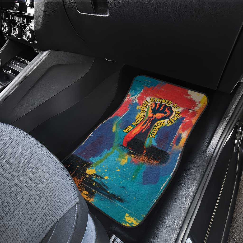 Amilcar Cabral Car Mats Armed Activist Quote Raised Fist African Liberation Tribute - Colorful Paint Stroke - Wonder Print Shop