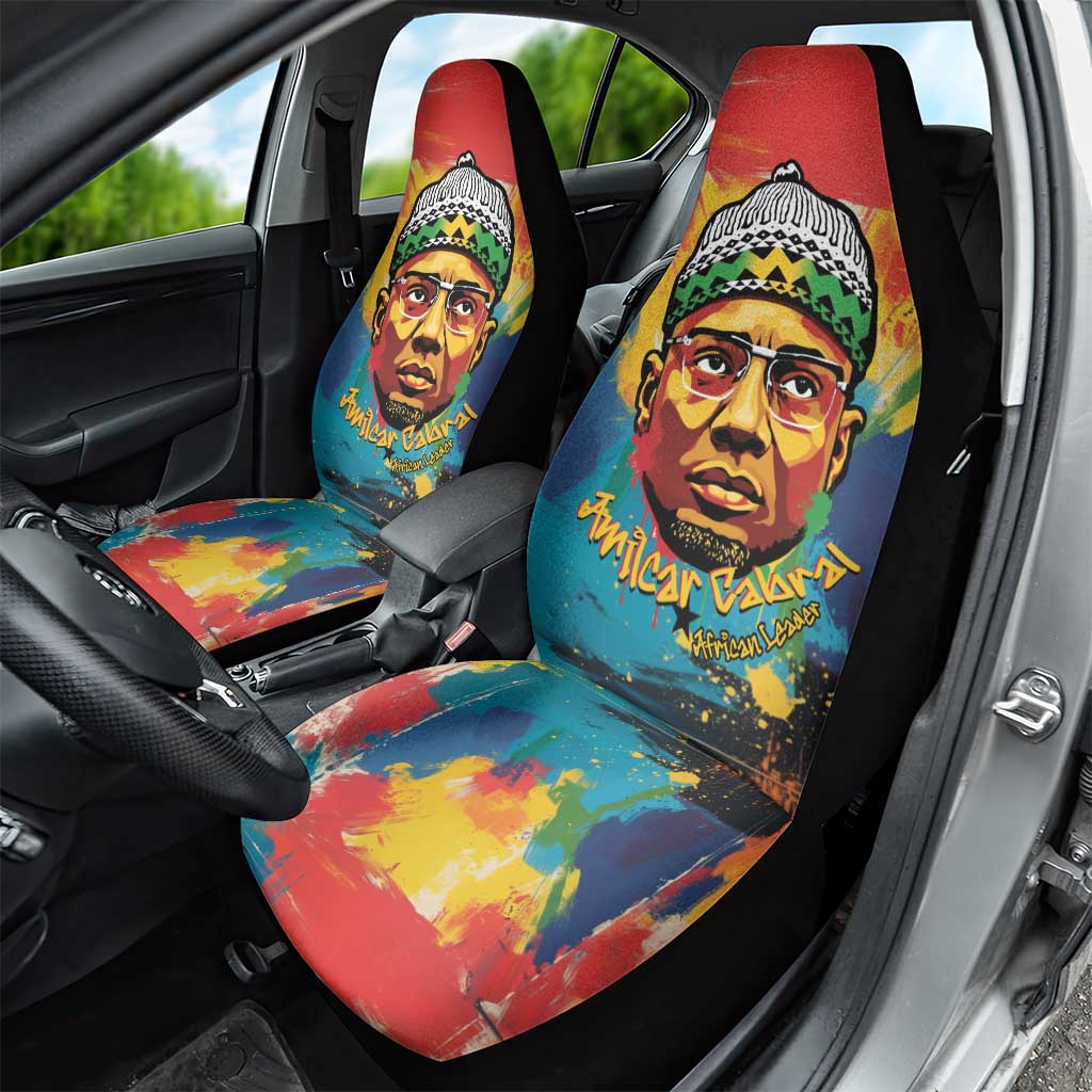 Amilcar Cabral Car Seat Cover Armed Activist Quote Raised Fist African Liberation Tribute - Colorful Paint Stroke - Wonder Print Shop