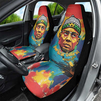 Amilcar Cabral Car Seat Cover Armed Activist Quote Raised Fist African Liberation Tribute - Colorful Paint Stroke - Wonder Print Shop