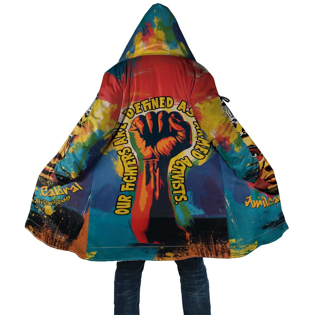 Amilcar Cabral Cloak Armed Activist Quote Raised Fist African Liberation Tribute - Colorful Paint Stroke - Wonder Print Shop