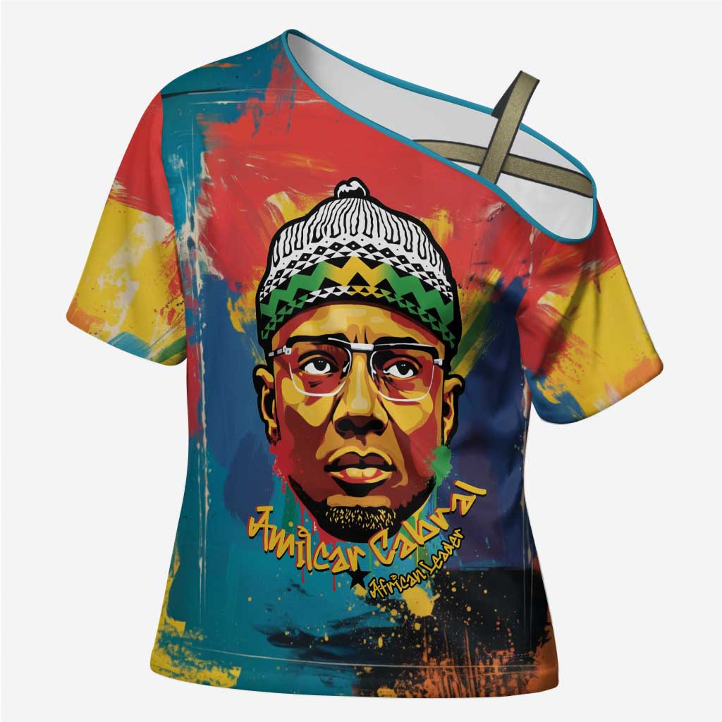 Amilcar Cabral Cross Shoulder Shirt Armed Activist Quote Raised Fist African Liberation Tribute - Colorful Paint Stroke - Wonder Print Shop