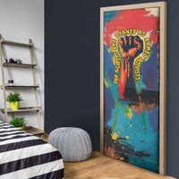 Amilcar Cabral Door Cover Armed Activist Quote Raised Fist African Liberation Tribute - Colorful Paint Stroke - Wonder Print Shop