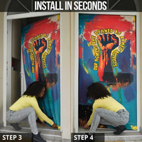 Amilcar Cabral Door Cover Armed Activist Quote Raised Fist African Liberation Tribute - Colorful Paint Stroke - Wonder Print Shop