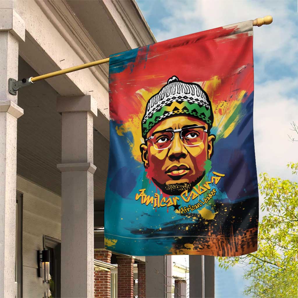 Amilcar Cabral Garden Flag Armed Activist Quote Raised Fist African Liberation Tribute - Colorful Paint Stroke - Wonder Print Shop